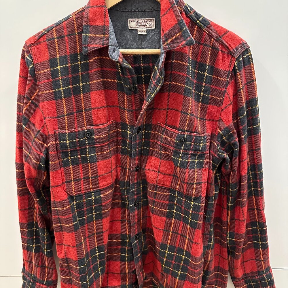 J Crew Wallace and Barnes heavyweight plaid flannel shirt